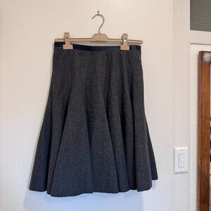 Lanvin vintage river 2005 gray wool cashmere pleated midi skirt FR 40
